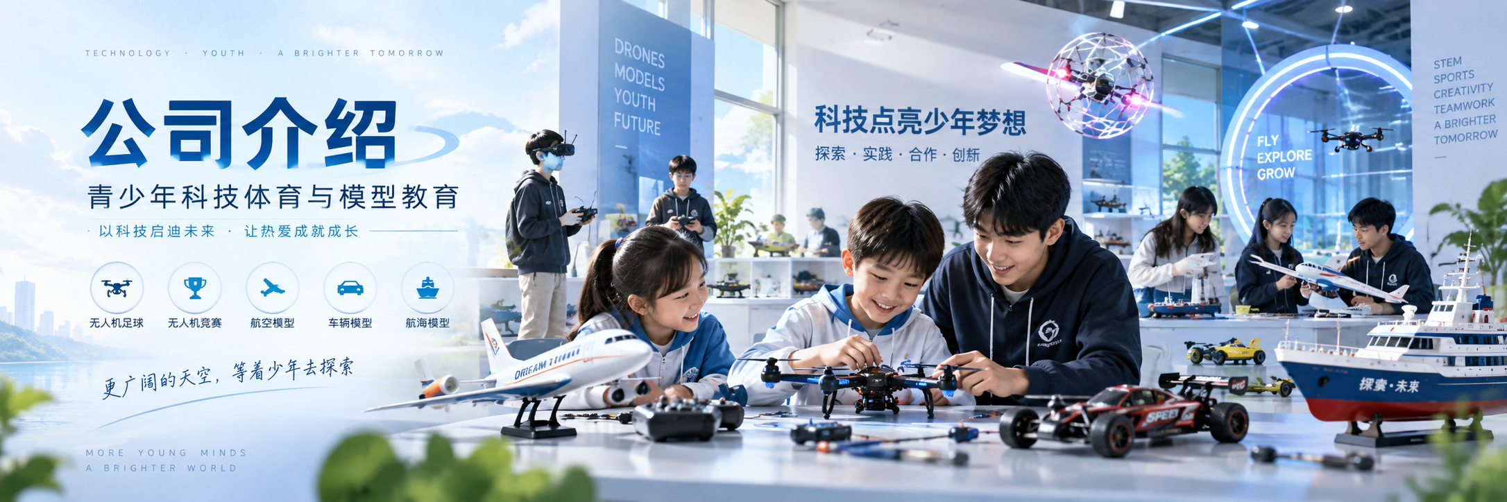 华逸经纬度公司介绍科技风横幅